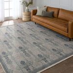 Product Image 5 for Beaumont Transitional Trellis Blue/ Tan Rug - 6'3" x 9'6" from Jaipur