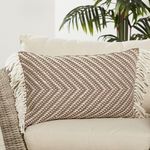 Product Image 2 for Odessa Chevron Taupe/ Ivory Indoor/ Outdoor Lumbar Pillow from Jaipur