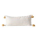 Product Image 3 for Megan Striped Mustard Lumbar Pillow With Tassels from Creative Co-Op