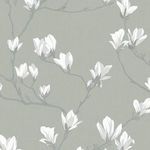 Product Image 2 for Laura Ashley Magnolia Grove Slate Floral Wallpaper from Graham & Brown