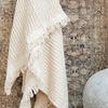 Product Image 3 for Emmy Cotton Waffle Woven Fringed Throw in Cream from Creative Co-Op