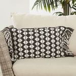 Product Image 3 for Perdita Geometric Lumbar Black and White Outdoor Pillow from Jaipur