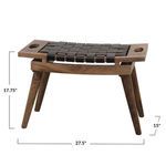 Product Image 3 for Harland Woven Leather Stool from Creative Co-Op