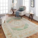 Product Image 3 for Anadolu Hand-Knotted Light Sage / Dusty Pink Rug - 6' x 9' from Surya