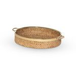 Product Image 2 for Amelia Woven Bamboo and Brass Oval Tray, Set of 2 from Park Hill Collection