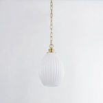 Product Image 3 for Hillary Small Aged Brass Fluted Pendant Light from Mitzi
