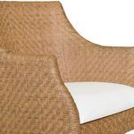 Product Image 5 for Noelle Basketweave Rattan Wrapped Dining Chair With Ivory Linen Cushion from Worlds Away
