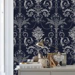 Product Image 2 for Laura Ashley Josette Midnight Damask Wallpaper from Graham & Brown
