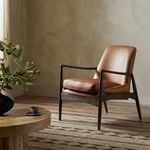 Product Image 26 for Braden Wood-Framed Brown Leather Accent Chair from Four Hands