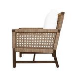 Product Image 3 for Harmon Club Chair With Woven Seagrass Detail And Ivory Linen Cushion from Worlds Away