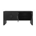Product Image 3 for Colt Four Door Buffet In Black Painted Grasscloth With Black Oak Handles from Worlds Away