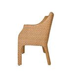 Product Image 4 for Noelle Basketweave Rattan Wrapped Dining Chair With Ivory Linen Cushion from Worlds Away