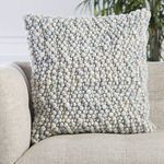 Product Image 3 for Kaz Textured Ivory/ Light Blue Throw Pillow 22 inch from Jaipur