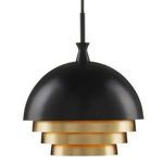 Product Image 1 for Salviati Large Black & Gold Pendant from Currey & Company