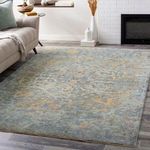 Product Image 3 for Normandy Hand-Knotted Wool Blue / Dusty Sage Rug - 6' x 9' from Surya
