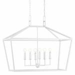 Product Image 1 for Denison Rectangular White Wrought Iron Chandelier from Currey & Company