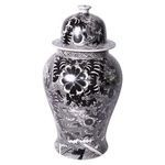 Product Image 2 for Black Temple Jar W/ Dragon & Floral Motif from Legend of Asia