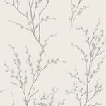 Product Image 1 for Laura Ashley Pussy Willow Off White and Steel Wallpaper from Graham & Brown
