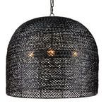 Product Image 3 for Piero Medium Black Woven Pendant from Currey & Company