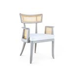 Product Image 1 for Marshall Cane and Linen Arm Chair in Grey from Villa & House