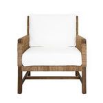 Product Image 1 for Harmon Club Chair With Woven Seagrass Detail And Ivory Linen Cushion from Worlds Away