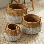 Product Image 4 for Seagrass Round Baskets With Handles, Set Of 3 from Napa Home And Garden