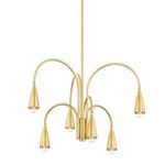 Product Image 1 for Jenica 6-Light Modern Aged Brass Chandelier from Mitzi