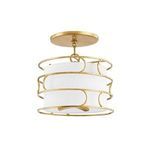 Product Image 1 for Reedley Steel 3-Light Flush Mount - Gold & Ivory from Troy Lighting