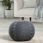 Product Image 2 for Millie Solid Gray Round Pouf from Jaipur 