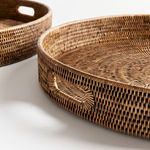 Product Image 3 for Burma Rattan Round Ottoman Trays Large, Set Of 2 from Napa Home And Garden