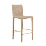 Product Image 1 for Burbank Natural Rope Basketweave Pattern Bar Stool With Antique Brass Stretcher from Worlds Away