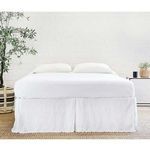 Product Image 1 for Pleated White Linen Queen Bed Skirt from Pom Pom at Home