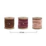 Product Image 3 for Jolie 10 Yard Wood Spool Velvet Ribbon, Set of 3 from Creative Co-Op