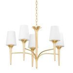 Product Image 1 for Emily 5-Light Modern Metal Gold Leaf Chandelier from Mitzi
