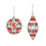 Product Image 1 for Victoria Starburst Pattern Glass Ornament, Set of 2 from Park Hill Collection