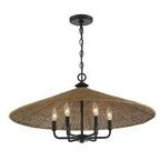 Product Image 4 for Eman 6 Light  Matte Black With Dark Rattan Pendant from Savoy House 