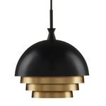 Product Image 2 for Salviati Large Black & Gold Pendant from Currey & Company