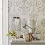 Product Image 2 for Laura Ashley Josette Dove-Grey and White Damask Wallpaper from Graham & Brown