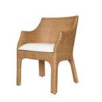 Product Image 2 for Noelle Basketweave Rattan Wrapped Dining Chair With Ivory Linen Cushion from Worlds Away