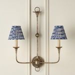 Product Image 2 for Block-Print Navy Pleated Chandelier Shade from Currey & Company