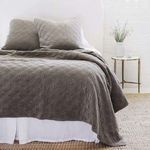 Product Image 1 for Brussels Quilted Cotton King Coverlet - Pewter from Pom Pom at Home