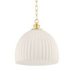 Product Image 1 for Hillary Large Aged Brass Fluted Pendant Light from Mitzi