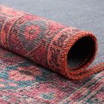 Product Image 5 for Kalinar Damask Dark Red/ Blue Rug from Jaipur