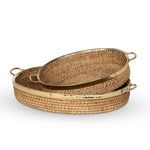 Product Image 4 for Amelia Woven Bamboo and Brass Oval Tray, Set of 2 from Park Hill Collection
