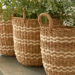 Product Image 3 for Seagrass & Jute Round Baskets With Handles, Set Of 3 from Napa Home And Garden