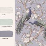 Product Image 4 for Laura Ashley Belvedere Pale Iris Peacocks Botanical Wallpaper from Graham & Brown