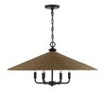 Product Image 5 for Eman 6 Light  Matte Black With Dark Rattan Pendant from Savoy House 