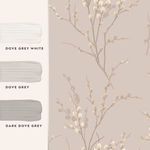 Product Image 4 for Laura Ashley Pussy Willow Dove-Grey Floral Wallpaper from Graham & Brown