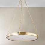 Product Image 4 for Kirby 1-Light Large Chandelier - Aged Brass from Hudson Valley