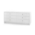 Product Image 1 for Bryant Extra Wide Lacquered Linen 6-Drawer Dresser - White Linen from Villa & House